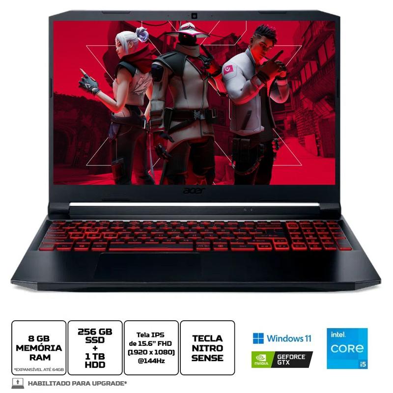 Notebook Gamer Acer Nitro 5 GeForce GTX 1650 15.6